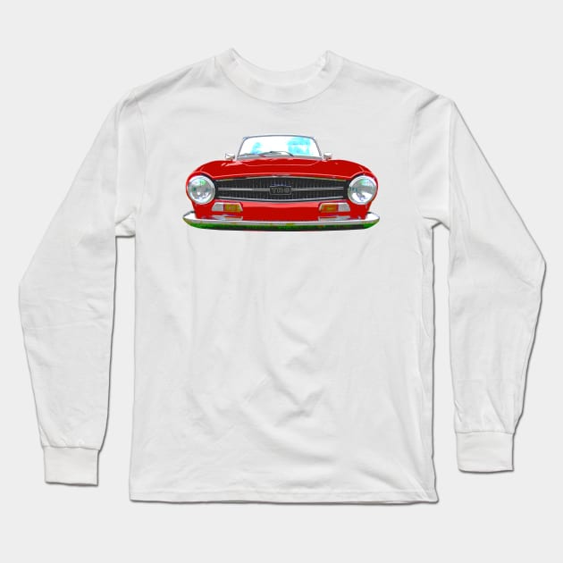 Triumph TR6 1970s classic British sports car red Long Sleeve T-Shirt by soitwouldseem